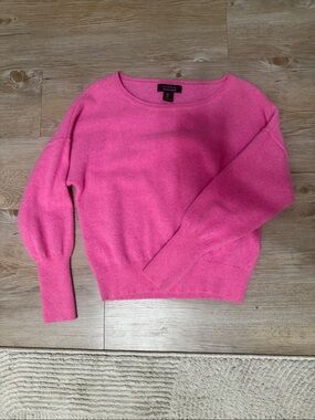 Tahari Bright Pink Crewneck Sweater